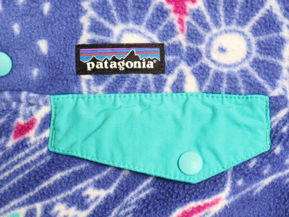 パタゴニア フクロウ 総柄 ライトウェイト シンチラ スナップT レディース S / 古着 16年製 PATAGONIA フリース プルオーバー ジャケット