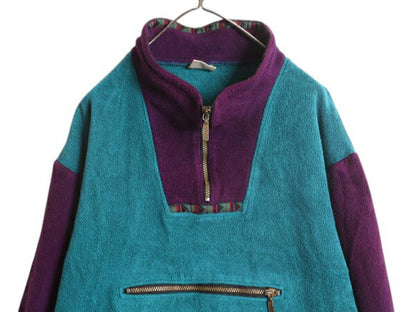 90s エルエルビーン フリース ジャケット メンズ レディース M 程/ 古着 オールド LLBEAN アウトドア ブルゾン ハーフジップ プルオーバー
