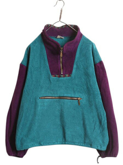 90s エルエルビーン フリース ジャケット メンズ レディース M 程/ 古着 オールド LLBEAN アウトドア ブルゾン ハーフジップ プルオーバー