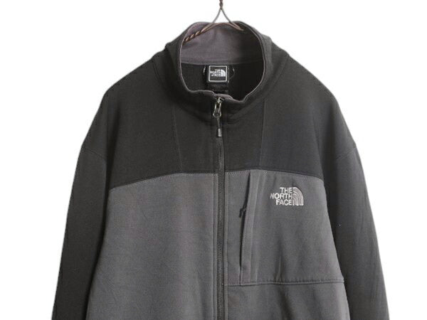 US企画 ノースフェイス トラック ジャケット メンズ L / The North Face ジャージ ストレッチ フルジップ 裏 フリース アウトドア ツートン