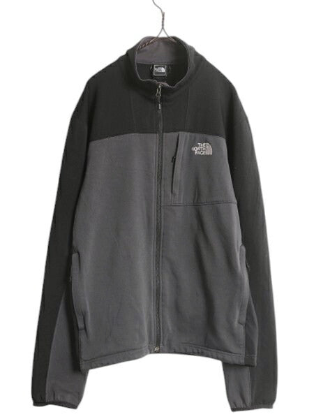 US企画 ノースフェイス トラック ジャケット メンズ L / The North Face ジャージ ストレッチ フルジップ 裏 フリース アウトドア ツートン