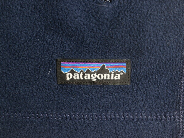 パタゴニア シンチラ フリース ベスト メンズ XS 古着 14年製 Patagonia アウトドア フルジップ 重ね着 前開き ハイネック 企業 企業物 紺