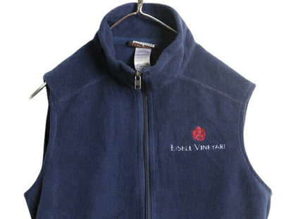 パタゴニア シンチラ フリース ベスト メンズ XS 古着 14年製 Patagonia アウトドア フルジップ 重ね着 前開き ハイネック 企業 企業物 紺