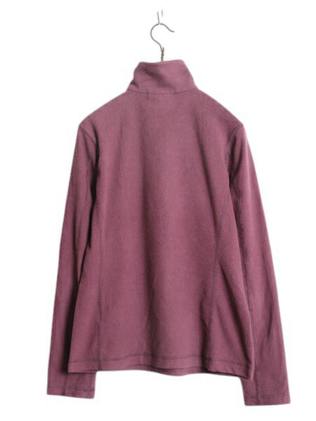パタゴニア マイクロD ハーフジップ フリース プルオーバー レディース S 古着 19年製 Patagonia ロンT 長袖 Tシャツ 薄手 バーガンディ