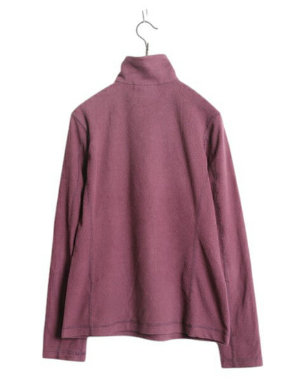 パタゴニア マイクロD ハーフジップ フリース プルオーバー レディース S 古着 19年製 Patagonia ロンT 長袖 Tシャツ 薄手 バーガンディ
