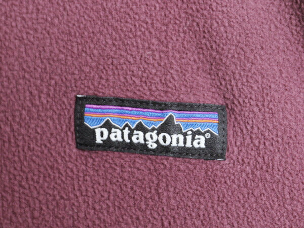 パタゴニア マイクロD ハーフジップ フリース プルオーバー レディース S 古着 19年製 Patagonia ロンT 長袖 Tシャツ 薄手 バーガンディ