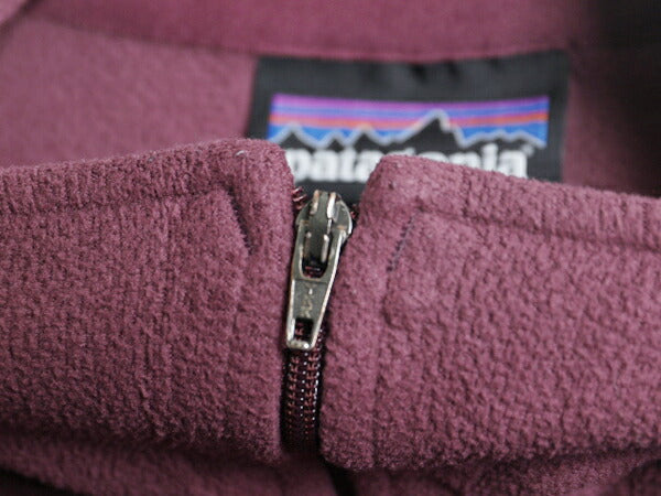 パタゴニア マイクロD ハーフジップ フリース プルオーバー レディース S 古着 19年製 Patagonia ロンT 長袖 Tシャツ 薄手 バーガンディ