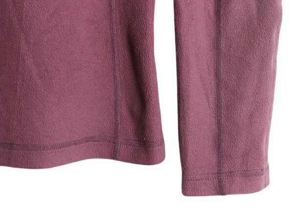 パタゴニア マイクロD ハーフジップ フリース プルオーバー レディース S 古着 19年製 Patagonia ロンT 長袖 Tシャツ 薄手 バーガンディ