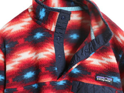 パタゴニア ネイティブ 総柄 ライトウェイト シンチラ スナップT レディース M / 古着 15年製 PATAGONIA フリース プルオーバー ジャケット