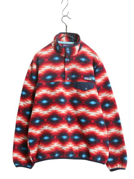 パタゴニア ネイティブ 総柄 ライトウェイト シンチラ スナップT レディース M / 古着 15年製 PATAGONIA フリース プルオーバー ジャケット