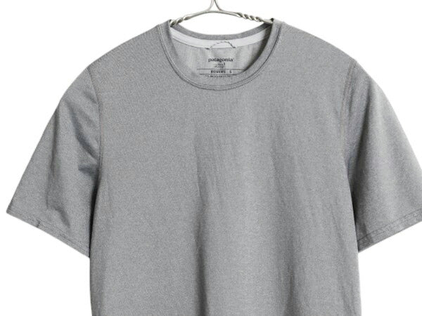 パタゴニア キャプリーン 半袖 Tシャツ レディース S 15年製 アウトドア ストレッチ アンダーシャツ カットソー インアー ワンポイント 灰