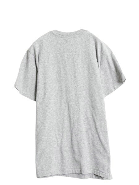 90s USA製 3段 カレッジ プリント 半袖 Tシャツ メンズ M オールド カットソー シングルステッチ ヘビーウェイト コットン 霜降り グレー