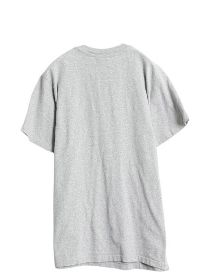 90s USA製 3段 カレッジ プリント 半袖 Tシャツ メンズ M オールド カットソー シングルステッチ ヘビーウェイト コットン 霜降り グレー