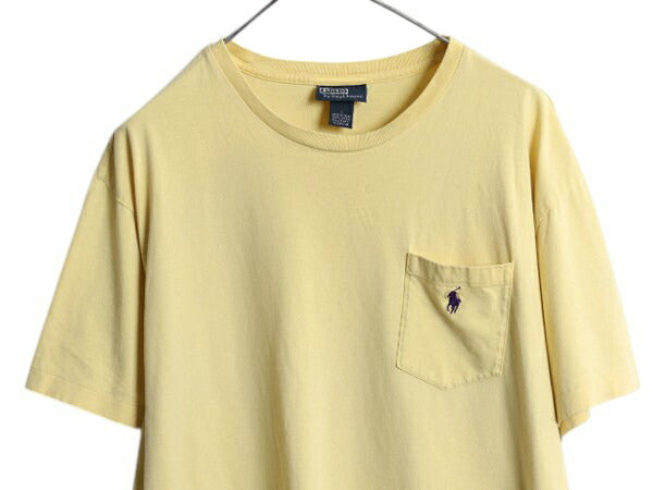 00s ポロ ラルフローレン ポケット付き 半袖 Tシャツ メンズ L / オールド シングルステッチ カットソー ワンポイント ポケT シンプル 薄手