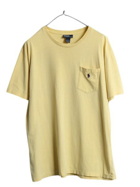 00s ポロ ラルフローレン ポケット付き 半袖 Tシャツ メンズ L / オールド シングルステッチ カットソー ワンポイント ポケT シンプル 薄手