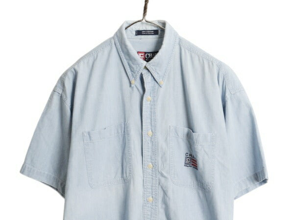 90s チャップス ラルフローレン ボタンダウン 半袖 シャンブレー シャツ メンズ M / オールド ポロ 100% コットン 半袖シャツ ワンポイント