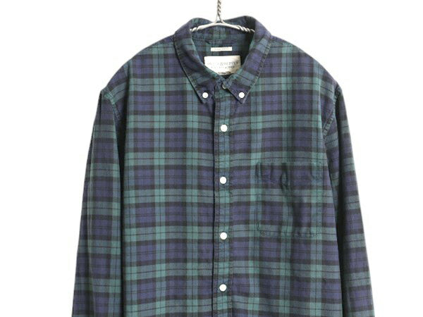 デニム&サプライ ラルフローレン ブラックウォッチ チェック 長袖 ボタンダウン シャツ メンズ L / 古着 ポロ 長袖シャツ オックスフォード