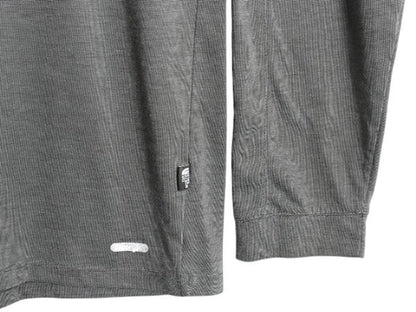 ノースフェイス ボーダー 長袖 Tシャツ メンズ XL ロンT ロングスリーブ カットソー インナー ストレッチ 大きいサイズ ワンポイント 黒 灰