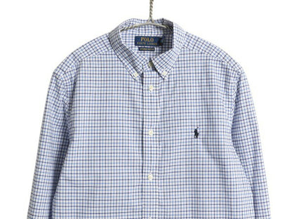ポロ ラルフローレン チェック 長袖 ボタンダウン シャツ キッズ XL メンズ S 程/ 古着 長袖シャツ ワイシャツ ストレッチ マルチカラー BD