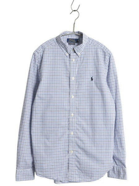 ポロ ラルフローレン チェック 長袖 ボタンダウン シャツ キッズ XL メンズ S 程/ 古着 長袖シャツ ワイシャツ ストレッチ マルチカラー BD