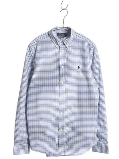 ポロ ラルフローレン チェック 長袖 ボタンダウン シャツ キッズ XL メンズ S 程/ 古着 長袖シャツ ワイシャツ ストレッチ マルチカラー BD