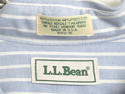 90s USA製 エルエルビーン ストライプ 長袖 ボタンダウン シャツ メンズ L オールド オックスフォード 長袖シャツ ワイシャツ ポケット付き