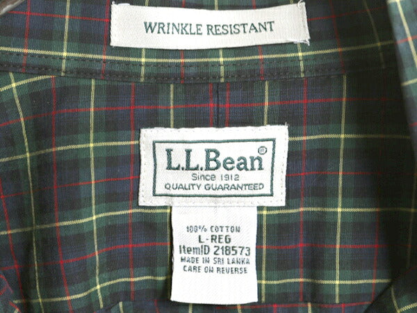 エルエルビーン チェック 長袖 ボタンダウン シャツ メンズ L コットン 長袖シャツ BD ポケット付き マルチカラー ノーアイロン カジュアル