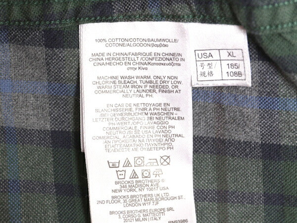 ブルックスブラザーズ チェック 長袖 ボタンダウン シャツ メンズ XL / 長袖シャツ オックスフォード マルチカラー コットン 大きいサイズ