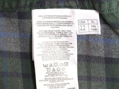 ブルックスブラザーズ チェック 長袖 ボタンダウン シャツ メンズ XL / 長袖シャツ オックスフォード マルチカラー コットン 大きいサイズ
