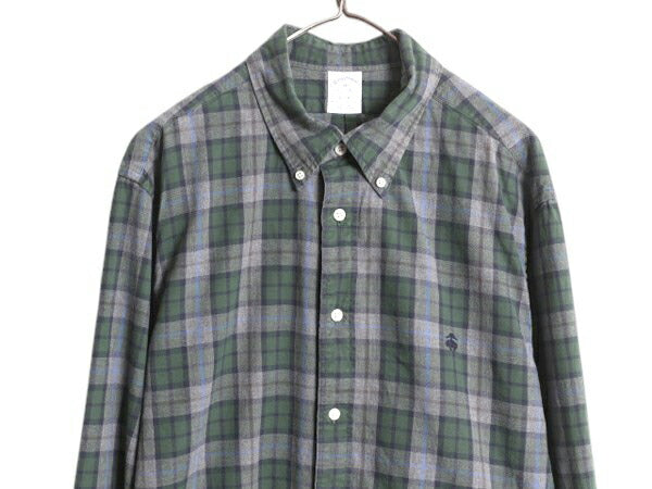 ブルックスブラザーズ チェック 長袖 ボタンダウン シャツ メンズ XL / 長袖シャツ オックスフォード マルチカラー コットン 大きいサイズ