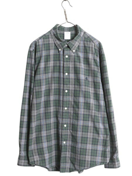 ブルックスブラザーズ チェック 長袖 ボタンダウン シャツ メンズ XL / 長袖シャツ オックスフォード マルチカラー コットン 大きいサイズ
