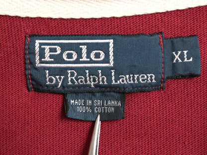 90s ポロ ラルフローレン 長袖 ラガーシャツ メンズ XL / オールド ラグビー 長袖シャツ ポロシャツ カットソー 大きいサイズ ワンポイント