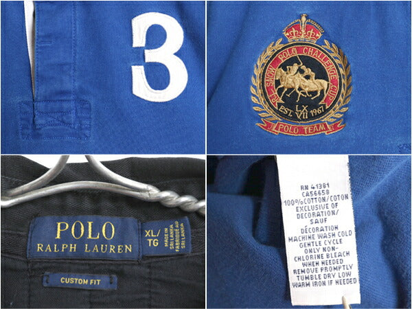 ダブルポニー ポロ ラルフローレン 長袖 ラガーシャツ メンズ XL 長袖シャツ ポロシャツ ラグビー カットソー ボックス 大きいサイズ 細身