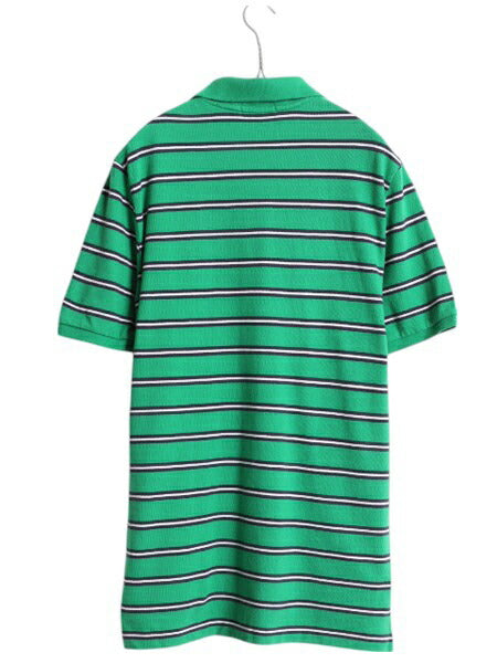 ポロ ラルフローレン ボーダー 鹿の子 半袖 ポロシャツ キッズ XL メンズ S 程 コットン 半袖シャツ カットソー ワンポイント マルチカラー