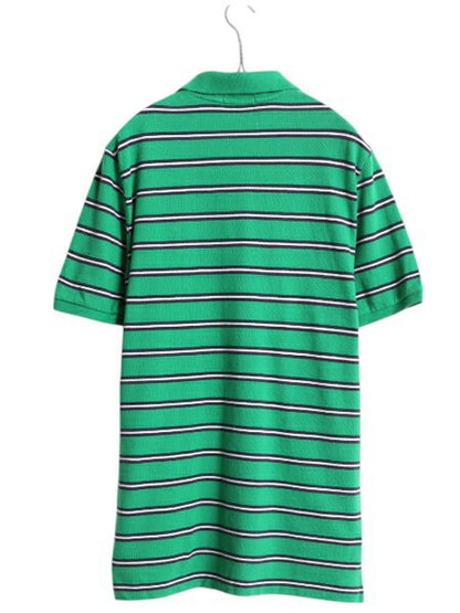 ポロ ラルフローレン ボーダー 鹿の子 半袖 ポロシャツ キッズ XL メンズ S 程 コットン 半袖シャツ カットソー ワンポイント マルチカラー