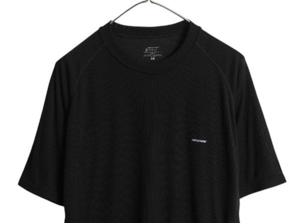 パタゴニア キャプリーン 2 半袖 Tシャツ メンズ L / 10年製 アウトドア ストレッチ アンダーシャツ カットソー インナー ワンポイント 黒