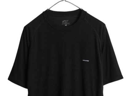 パタゴニア キャプリーン 2 半袖 Tシャツ メンズ L / 10年製 アウトドア ストレッチ アンダーシャツ カットソー インナー ワンポイント 黒