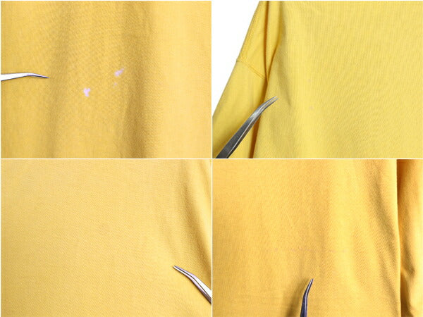 90s USA製 ラッセル 無地 半袖 Tシャツ メンズ レディース L / オールド コットン ヘビーウェイト カットソー ブランク シンプル イエロー