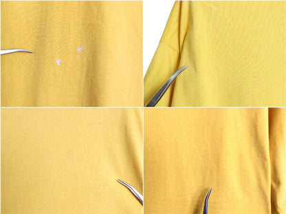 90s USA製 ラッセル 無地 半袖 Tシャツ メンズ レディース L / オールド コットン ヘビーウェイト カットソー ブランク シンプル イエロー