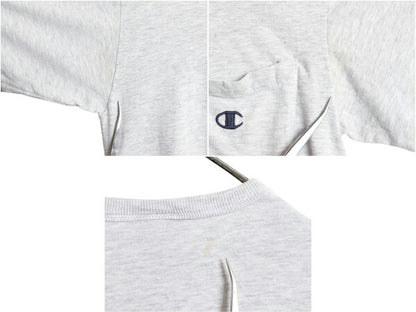 90s USA製 チャンピオン ポケット付き 半袖 Tシャツ メンズ レディース M / オールド ポケT ヘビーウェイト カットソー ワンポイント 短丈