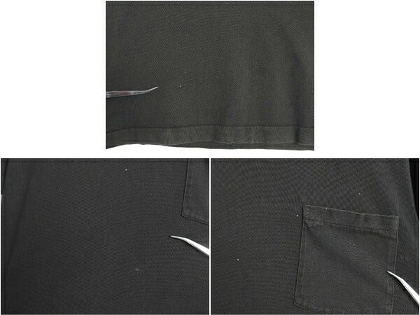 80s USA製 フルーツオブザルーム ポケット付き 無地 半袖 Tシャツ メンズ M 小さめ S 程/ ヴィンテージ シングルステッチ ポケT 耳付き 黒