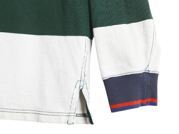 90s ポロ ラルフローレン ボーダー 長袖 ラガーシャツ メンズ L / オールド ラグビー 長袖シャツ ポロシャツ コットン ボックス カットソー
