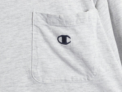 90s USA製 チャンピオン ポケット付き 半袖 Tシャツ メンズ レディース M / オールド ポケT ヘビーウェイト カットソー ワンポイント 短丈