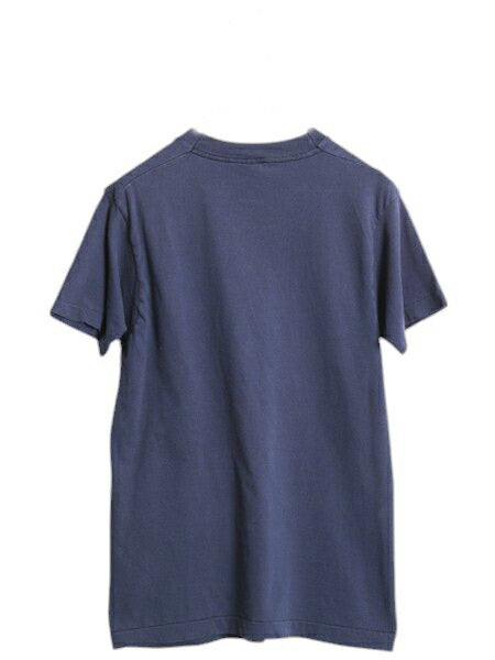 80s USA製 フルーツオブザルーム ポケット付き 無地 半袖 Tシャツ メンズ S 小さめ XS 程/ ヴィンテージ ポケT シングルステッチ 耳付き 紺