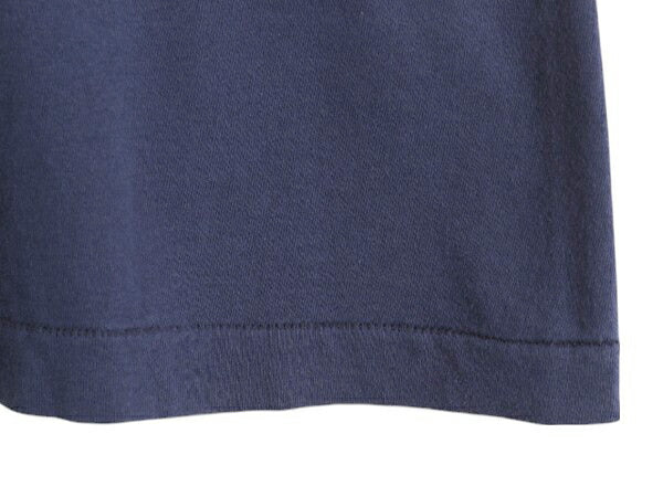 80s USA製 フルーツオブザルーム ポケット付き 無地 半袖 Tシャツ メンズ S 小さめ XS 程/ ヴィンテージ ポケT シングルステッチ 耳付き 紺