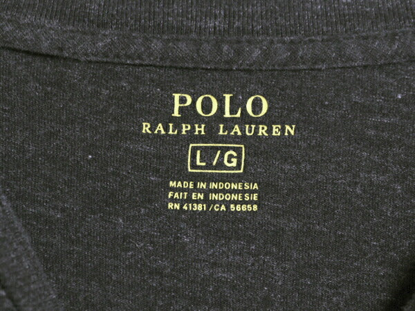 ポロ ラルフローレン 長袖 Tシャツ メンズ L ロンT コットン ワンポイント ロングスリーブ カットソー シングルステッチ アンダーシャツ 灰