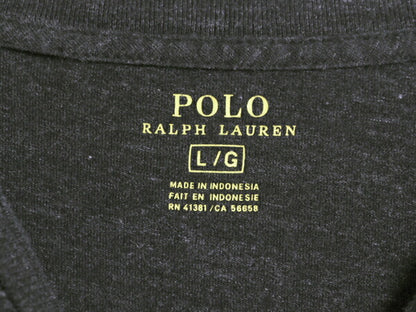ポロ ラルフローレン 長袖 Tシャツ メンズ L ロンT コットン ワンポイント ロングスリーブ カットソー シングルステッチ アンダーシャツ 灰