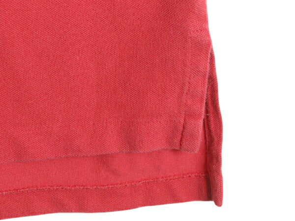 00s ポロ ラルフローレン 鹿の子 半袖 ポロシャツ メンズ XL オールド 半袖シャツ コットン カットソー 大きいサイズ ワンポイント レッド