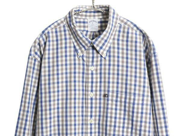 ブルックスブラザーズ ギンガム チェック 長袖 ボタンダウン シャツ メンズ XL 長袖シャツ コットン 大きいサイズ マルチカラー ワイシャツ