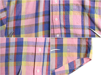 80s チャップス ラルフローレン チェック 半袖 ボタンダウン シャツ メンズ XL ヴィンテージ 半袖シャツ オックスフォード 大きいサイズ BD